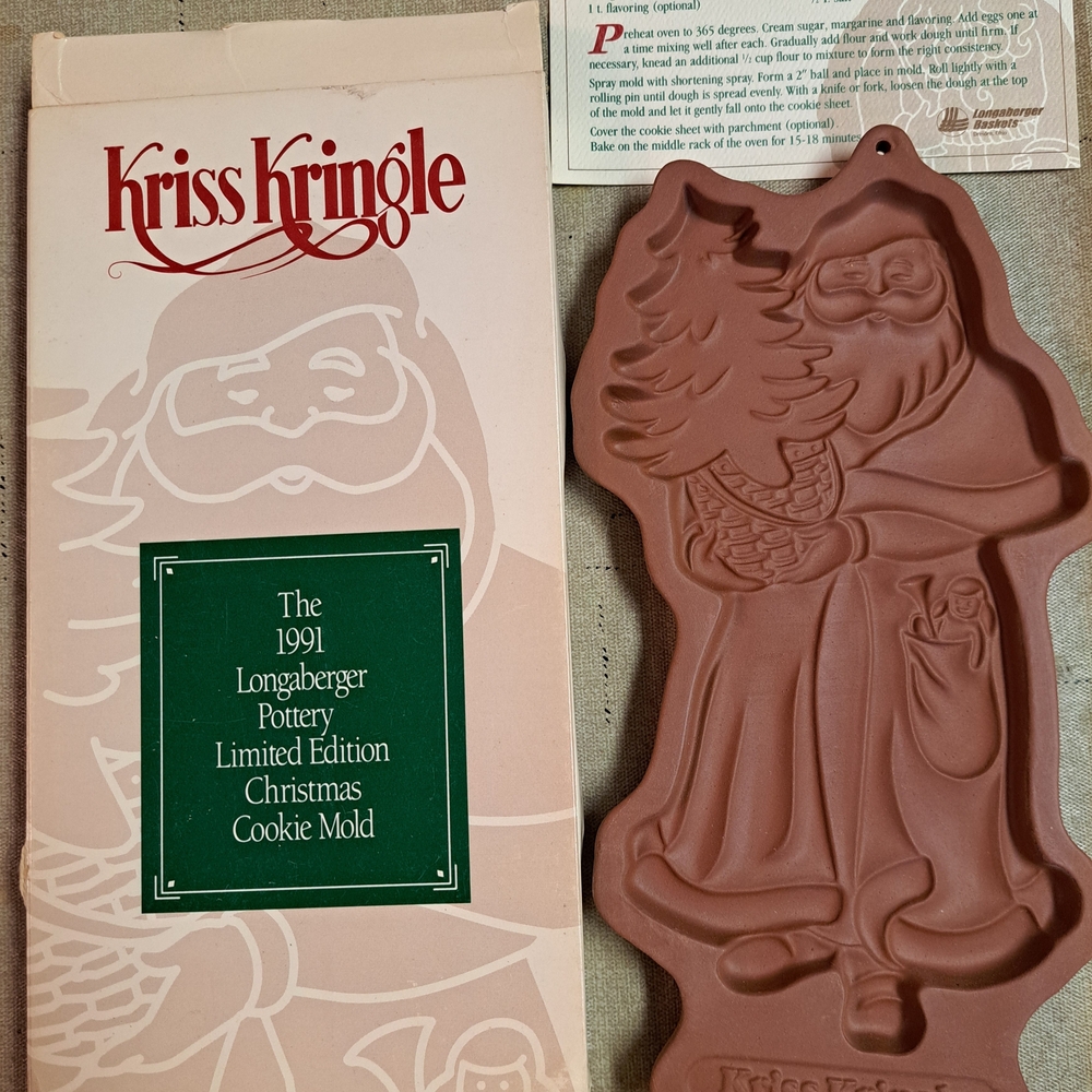 Longaberger Kriss Kringle Brown Cookie Mold